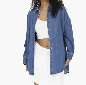 Belle & Bloom Oversized Denim Button-Up Shirt Jacket *Size: Large*